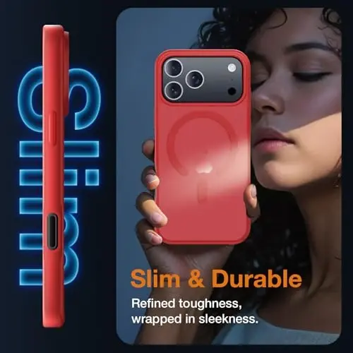 Yriklso 3 in 1 Strong Magnetic Case for iPhone 17 Pro,1X Screen Protector +1X Camera Lens, Protective Shockproof Cover,Phone Case for iPhone 17 Pro 6.3