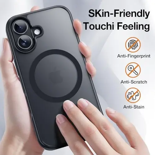 Yriklso 3 in 1 Strong Magnetic Case for iPhone 17,1X Screen Protector +1X Camera Lens, Protective Shockproof Cover,Phone Case for iPhone 17 6.3