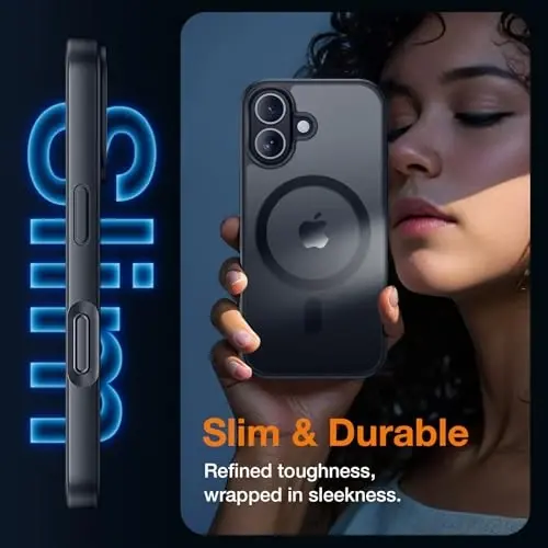 Yriklso 3 in 1 Strong Magnetic Case for iPhone 17,1X Screen Protector +1X Camera Lens, Protective Shockproof Cover,Phone Case for iPhone 17 6.3