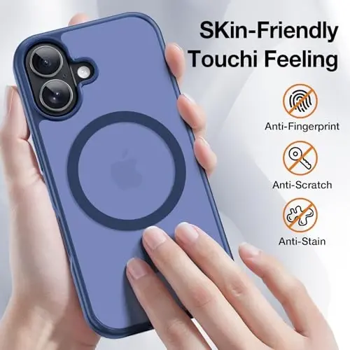 Yriklso 3 in 1 Strong Magnetic Case for iPhone 17,1X Screen Protector +1X Camera Lens, Protective Shockproof Cover,Phone Case for iPhone 17 6.3