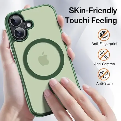 Yriklso 3 in 1 Strong Magnetic Case for iPhone 17,1X Screen Protector +1X Camera Lens, Protective Shockproof Cover,Phone Case for iPhone 17 6.3