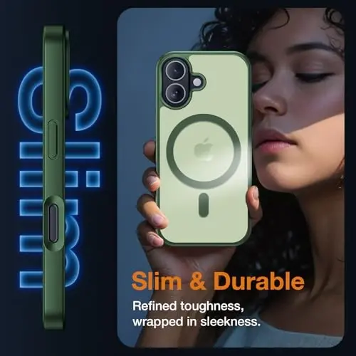 Yriklso 3 in 1 Strong Magnetic Case for iPhone 17,1X Screen Protector +1X Camera Lens, Protective Shockproof Cover,Phone Case for iPhone 17 6.3