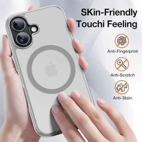 Yriklso 3 in 1 Strong Magnetic Case for iPhone 17,1X Screen Protector +1X Camera Lens, Protective Shockproof Cover,Phone Case for iPhone 17 6.3