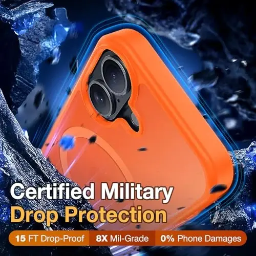 Yriklso 3 in 1 Strong Magnetic Case for iPhone 17,1X Screen Protector +1X Camera Lens, Protective Shockproof Cover,Phone Case for iPhone 17 6.3