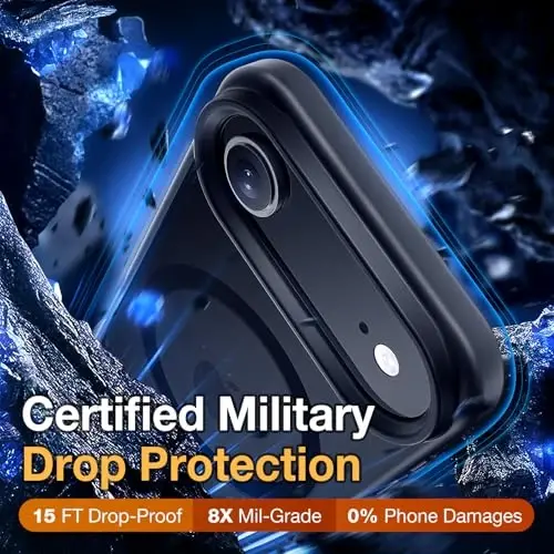 Yriklso 3 in 1 Strong Magnetic Case for iPhone Air,1X Screen Protector +1X Camera Lens, Protective Shockproof Cover,Phone Case for iPhone Air 6.5