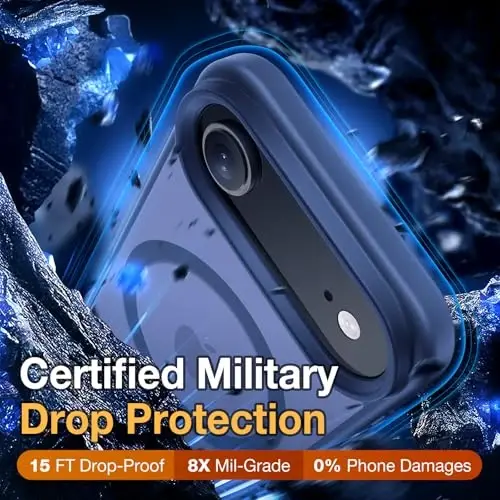 Yriklso 3 in 1 Strong Magnetic Case for iPhone Air,1X Screen Protector +1X Camera Lens, Protective Shockproof Cover,Phone Case for iPhone Air 6.5