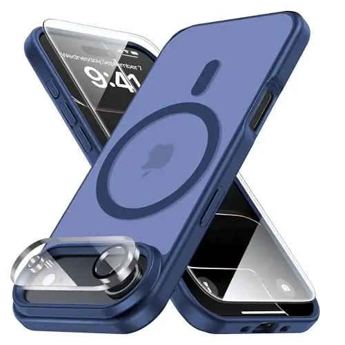 Yriklso 3 in 1 Strong Magnetic Case for iPhone Air,1X Screen Protector +1X Camera Lens, Protective Shockproof Cover,Phone Case for iPhone Air 6.5