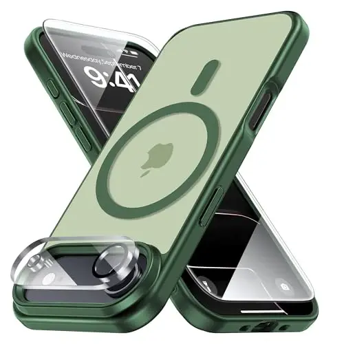 Yriklso 3 in 1 Strong Magnetic Case for iPhone Air,1X Screen Protector +1X Camera Lens, Protective Shockproof Cover,Phone Case for iPhone Air 6.5