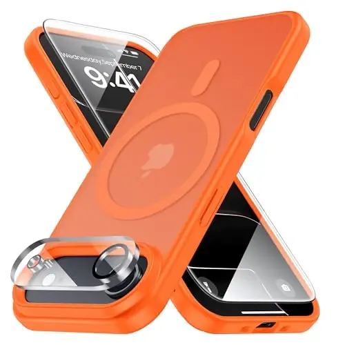 Yriklso 3 in 1 Strong Magnetic Case for iPhone Air,1X Screen Protector +1X Camera Lens, Protective Shockproof Cover,Phone Case for iPhone Air 6.5