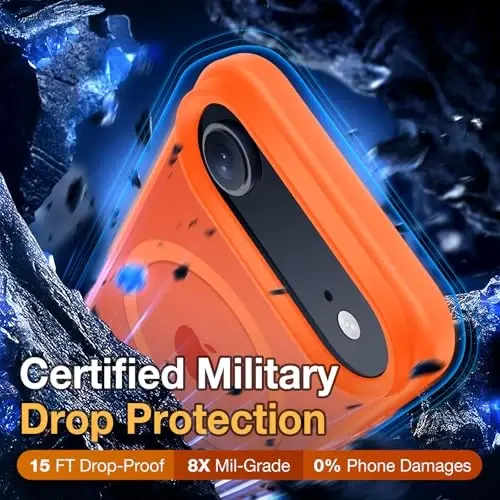 Yriklso 3 in 1 Strong Magnetic Case for iPhone Air,1X Screen Protector +1X Camera Lens, Protective Shockproof Cover,Phone Case for iPhone Air 6.5