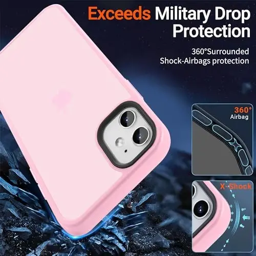 Yriklso for iPhone 11 Case, Shockproof, Military Grade Drop Protection, for iPhone 11 6.1'', Matte Pink - 2