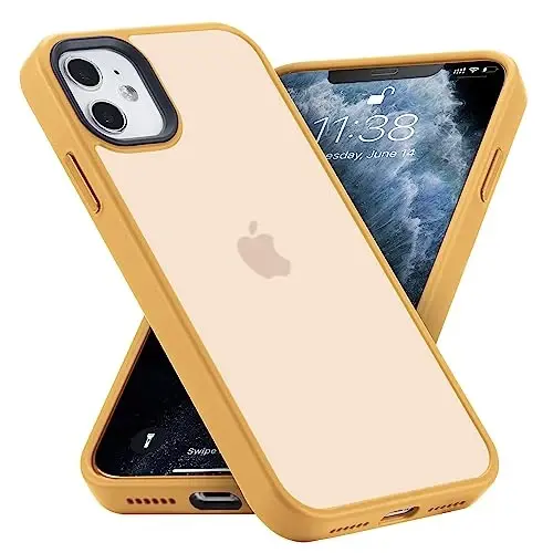 Yriklso for iPhone 11 Phone Case, Shockproof for iPhone 11 Case, Military Grade Drop Protection, Protective Hard Back Slim Translucent Case for iPhone 11 6.1'', Bright Orange - YRIKLSO (1)