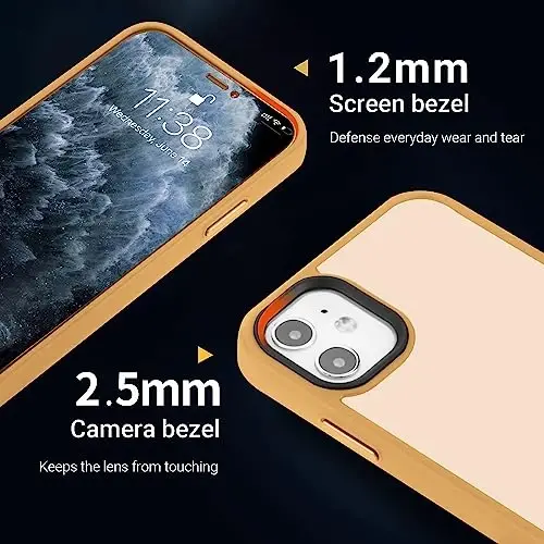 Yriklso for iPhone 11 Phone Case, Shockproof for iPhone 11 Case, Military Grade Drop Protection, Protective Hard Back Slim Translucent Case for iPhone 11 6.1'', Bright Orange - 4