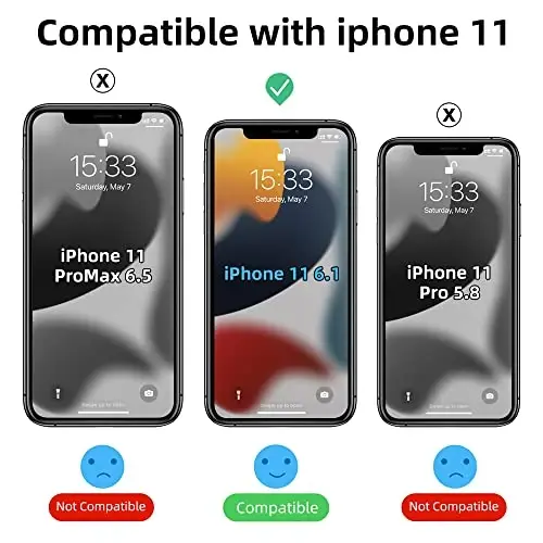 Yriklso for iPhone 11 Phone Case, Shockproof for iPhone 11 Case, Military Grade Drop Protection, Protective Hard Back Slim Translucent Case for iPhone 11 6.1'', Frosted Black (Pack of 2) - 2