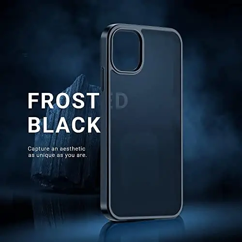 Yriklso for iPhone 11 Phone Case, Shockproof for iPhone 11 Case, Military Grade Drop Protection, Protective Hard Back Slim Translucent Case for iPhone 11 6.1'', Frosted Black (Pack of 2) - 6