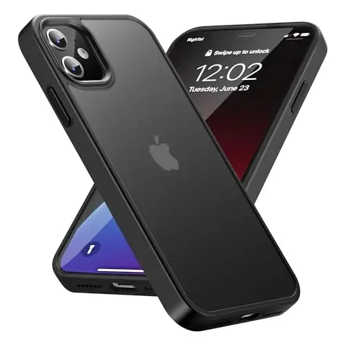 Yriklso for iPhone 11 Phone Case, Shockproof for iPhone 11 Case, Military Grade Drop Protection, Protective Hard Back Slim Translucent Case for iPhone 11 6.1'', Frosted Black 
