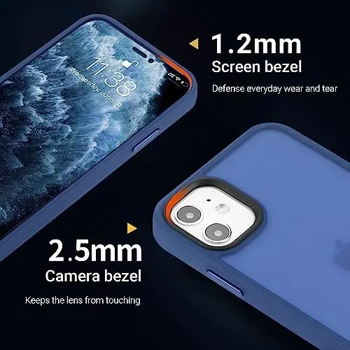 Yriklso for iPhone 11 Phone Case, Shockproof for iPhone 11 Case, Military Grade Drop Protection, Protective Hard Back Slim Translucent Case for iPhone 11 6.1'', Frosted Blue - 3