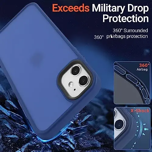 Yriklso for iPhone 11 Phone Case, Shockproof for iPhone 11 Case, Military Grade Drop Protection, Protective Hard Back Slim Translucent Case for iPhone 11 6.1'', Frosted Blue - 3