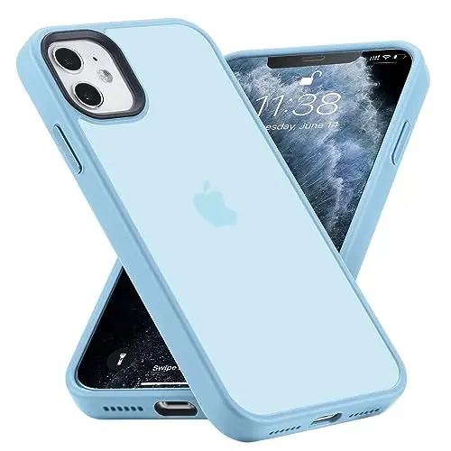 Yriklso for iPhone 11 Phone Case, Shockproof for iPhone 11 Case, Military Grade Drop Protection, Protective Hard Back Slim Translucent Case for iPhone 11 6.1'', Sierra Blue 
