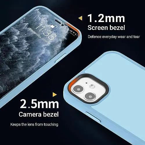 Yriklso for iPhone 11 Phone Case, Shockproof for iPhone 11 Case, Military Grade Drop Protection, Protective Hard Back Slim Translucent Case for iPhone 11 6.1'', Sierra Blue - 4