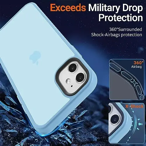 Yriklso for iPhone 11 Phone Case, Shockproof for iPhone 11 Case, Military Grade Drop Protection, Protective Hard Back Slim Translucent Case for iPhone 11 6.1'', Sierra Blue - 3