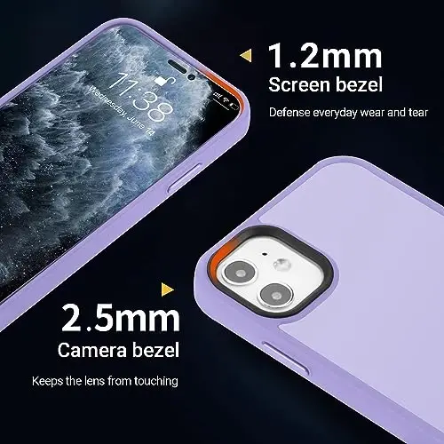 Yriklso for iPhone 11 Phone Case, Shockproof, Military Grade Drop Protection, Protective Hard Back Slim Translucent Case for iPhone 11 6.1'', Clove Purple - 4