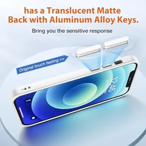 Yriklso for iPhone 12 Phone Case, Shockproof for iPhone 12 Pro Case, Military Grade Drop Protection, Protective Hard Back Slim Translucent Case, White - 7