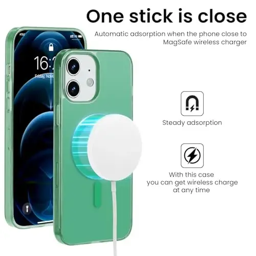 Yriklso for iPhone 12/12Pro Magnetic Case, Built in Magnets Compatible with MagSafe, Translucent Matte Hard PC Back Cover + Soft TPU Frame Slim Bumper Case for iPhone 12/12Pro（6.1