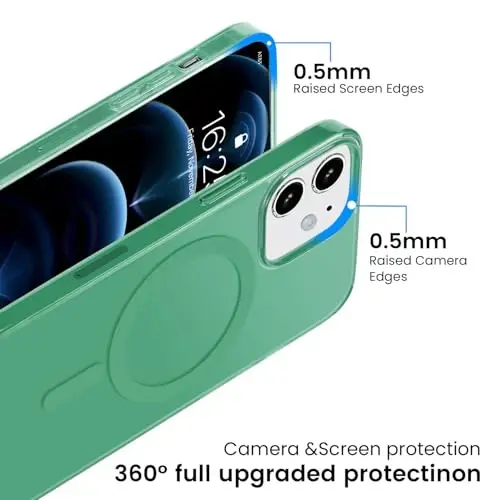 Yriklso for iPhone 12/12Pro Magnetic Case, Built in Magnets Compatible with MagSafe, Translucent Matte Hard PC Back Cover + Soft TPU Frame Slim Bumper Case for iPhone 12/12Pro（6.1