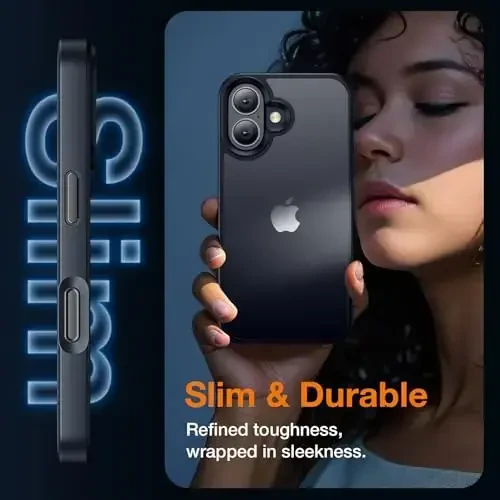 Yriklso for iPhone 16 Phone Case, Shockproof for iPhone 16 Case [2 Tempered-Glass Screen Protectors], Military Grade Drop Protection,Slim Translucent Case for iPhone 16 6.1