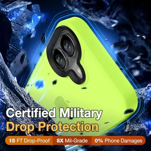 Yriklso for iPhone 16 Phone Case, Shockproof for iPhone 16 Case, Military Grade Drop Protection, Protective Hard Back Slim Translucent Case for iPhone 16 6.1