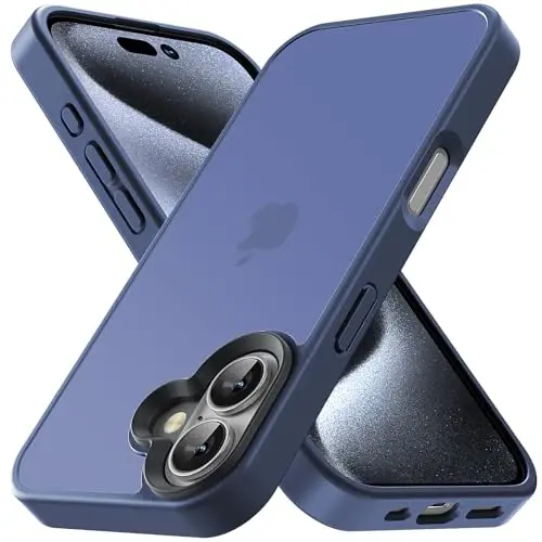 Yriklso for iPhone 16 Plus Phone Case, Shockproof for iPhone 16 Plus Case, Military Grade Drop Protection, Protective Hard Back Slim Translucent Case, Frosted Blue - YRIKLSO