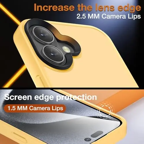 Yriklso for iPhone 16 Plus Phone Case, Shockproof for iPhone 16 Plus Case, Military Grade Drop Protection, Protective Hard Back Slim Translucent Case, Matte Orange - 6