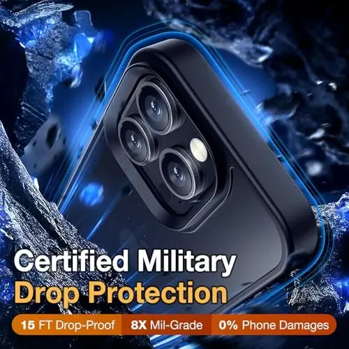 Yriklso for iPhone 16 Pro Max Phone Case, Shockproof for iPhone 16 Pro Max Case, Military Grade Drop Protection, Protective Hard Back Slim Translucent Cover, Black - 3