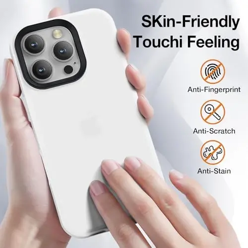 Yriklso for iPhone 16 Pro Max Phone Case, Shockproof for iPhone 16 Pro Max Case, Military Grade Drop Protection, Protective Hard Back Slim Translucent Cover, White - 4