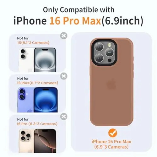 Yriklso for iPhone 16 Pro Max Phone Case, Shockproof for iPhone 16 Pro Max Case, Military Grade Drop Protection, Protective Hard Back Slim Translucent Cover,Brown - 2