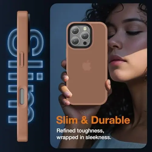 Yriklso for iPhone 16 Pro Max Phone Case, Shockproof for iPhone 16 Pro Max Case, Military Grade Drop Protection, Protective Hard Back Slim Translucent Cover,Brown - 5