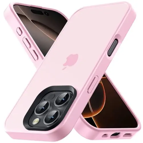 Yriklso for iPhone 16 Pro Max Phone Case, Shockproof for iPhone 16 Pro Max Case, Military Grade Drop Protection, Protective Hard Back Slim Translucent Cover,Matte Pink - 1