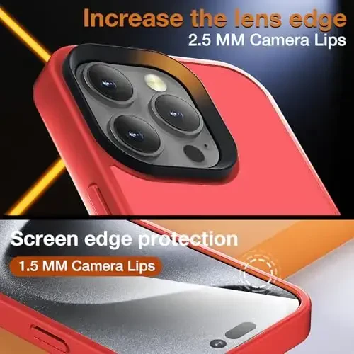 Yriklso for iPhone 16 Pro Max Phone Case, Shockproof for iPhone 16 Pro Max Case, Military Grade Drop Protection, Protective Hard Back Slim Translucent Cover,Red - 6