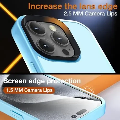 Yriklso for iPhone 16 Pro Max Phone Case, Shockproof for iPhone 16 Pro Max Case, Military Grade Drop Protection, Protective Hard Back Slim Translucent Cover,Sierra Blue - 6