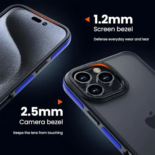 Yriklso for iPhone 16 Pro Phone Case, Shockproof for iPhone 16 Pro Case, Military Grade Drop Protection, Protective Hard Back Slim Translucent Case for iPhone 16 Pro 6.3