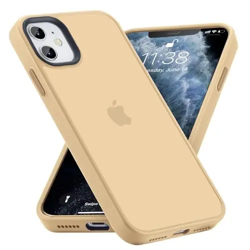 Yriklso iPhone 11 uchun g‘ilof, iPhone 11 g‘ilofiga zarbaga chidamli, harbiy darajadagi tushishdan himoya qiluvchi, himoya qiluvchi qattiq orqa yupqa yarim shaffof iPhone 11 6.1 uchun g‘ilof, Qahva rangi 