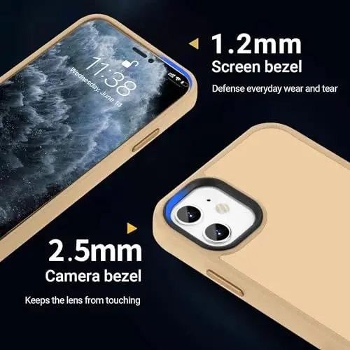 Yriklso iPhone 11 uchun g‘ilof, iPhone 11 g‘ilofiga zarbaga chidamli, harbiy darajadagi tushishdan himoya qiluvchi, himoya qiluvchi qattiq orqa yupqa yarim shaffof iPhone 11 6.1 uchun g‘ilof, Qahva rangi - 2