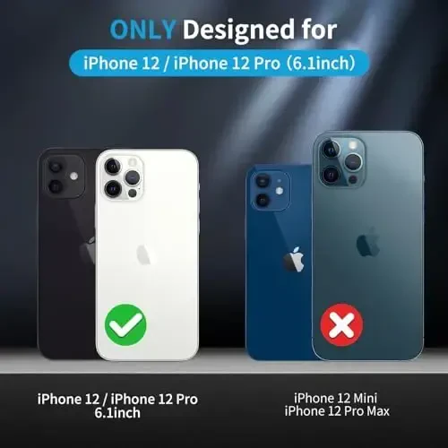 Yriklso iPhone 12 telefon qutisi uchun, iPhone 12 Pro qutisi uchun zarbga chidamli, harbiy darajadagi tushishdan himoya, himoya qattiq yupqa orqa, uchburchak qora - 2