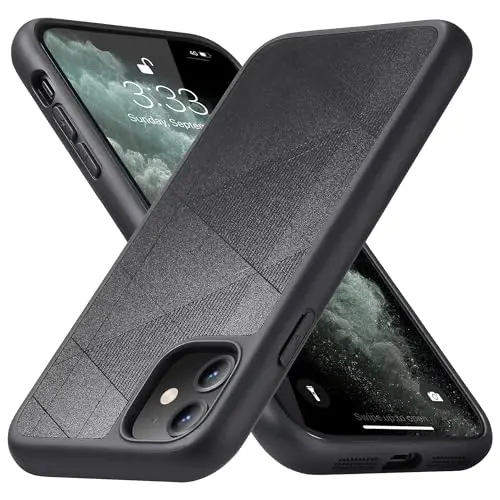 Yriklso iPhone 12 telefon qutisi uchun, iPhone 12 Pro qutisi uchun zarbga chidamli, harbiy darajadagi tushishdan himoya, himoya qattiq yupqa orqa, uchburchak qora 