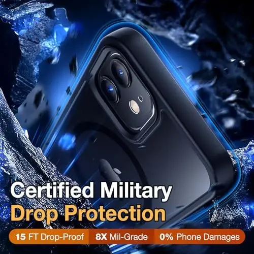 Yriklso iPhone 12/12 Pro uchun kuchli magnitli g'ilof [MagSafe bilan mos] Himoya zarba o'tkazmaydigan qopqoq iPhone 12/12Pro 6.1