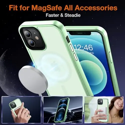 Yriklso iPhone 12/12 Pro uchun kuchli magnitli g'ilof [MagSafe bilan moslik] iPhone 12/12Pro 6.1