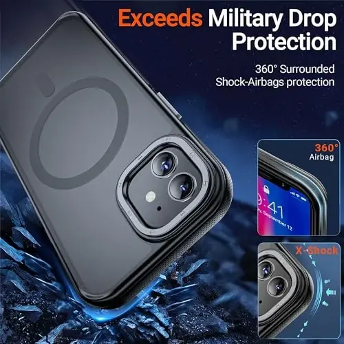 Yriklso Strong Magnetic Case for iPhone 12/12Pro [Compatibilty with MagSafe] Protective Shockproof Cover Phone Case for iPhone 12/12Pro 6.1