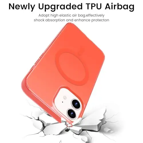 Yriklso iPhone 12/12Pro magnitli gʻilofi, MagSafe bilan mos keluvchi oʻrnatilgan magnitlar, shaffof mat qattiq kompyuter orqa qopqogʻi + yumshoq TPU ramkali ingichka bamperli gʻilof iPhone 12/12Pro uchun（6.1