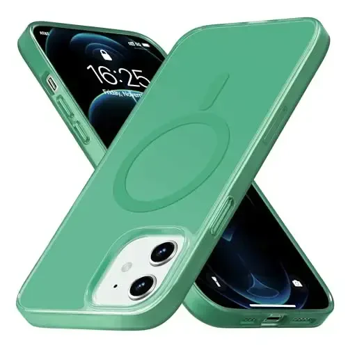 Yriklso iPhone 12/12Pro magnitli g'ilofi, MagSafe bilan mos keluvchi o'rnatilgan magnitlar, yarim shaffof mat qattiq kompyuter orqa qopqog'i + yumshoq TPU ramkali nozik bamper g'ilofi iPhone 12/12Pro (6.1